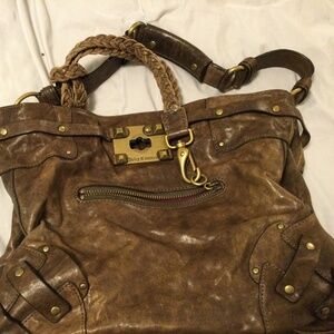 Juicy Couture Full Leather brown large satchel shoulder bag